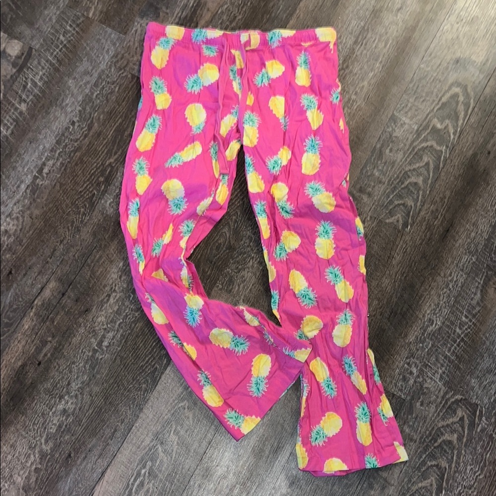 Pink Pineapple Print Pajama Pants